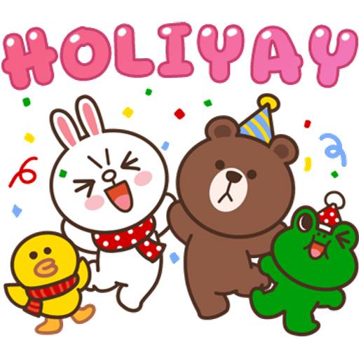 Набор стикеров BROWN & FRIENDS happy winter (EN) 1 для WhatsApp 11