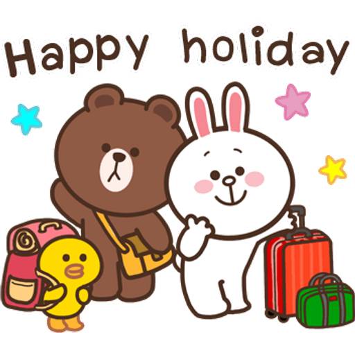 Набор стикеров BROWN & FRIENDS happy winter (EN) 1 для WhatsApp 12