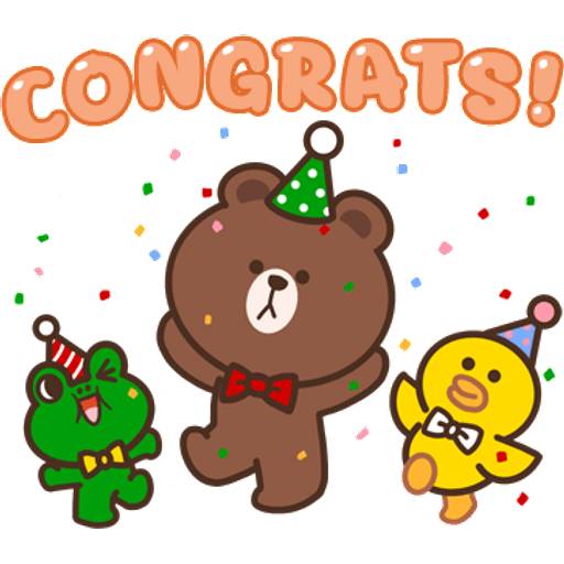 Набор стикеров BROWN & FRIENDS happy winter (EN) 1 для WhatsApp 14