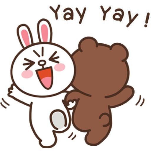 Набор стикеров BROWN & FRIENDS happy winter (EN) 2 для WhatsApp 1