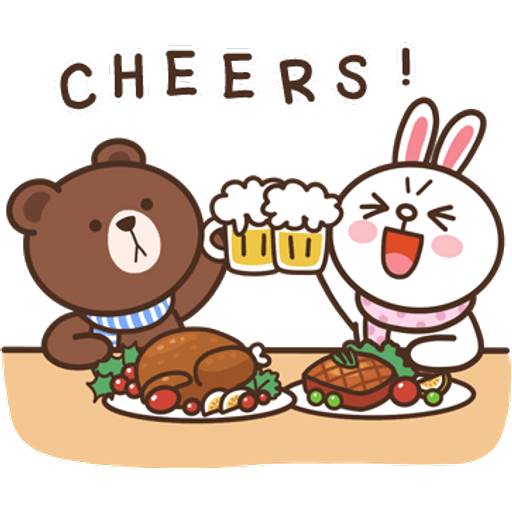 Набор стикеров BROWN & FRIENDS happy winter (EN) 2 для WhatsApp 18