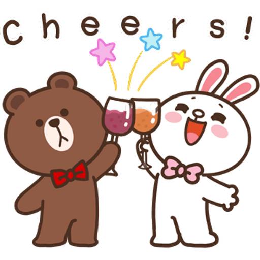 Набор стикеров BROWN & FRIENDS happy winter (EN) 2 для WhatsApp 19