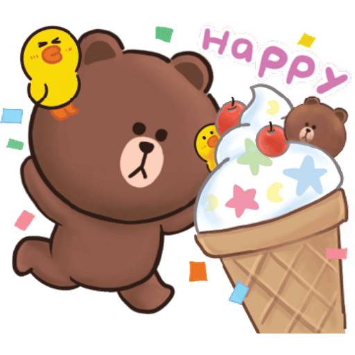 Набор стикеров BROWN & FRIENDS x laladraw (ENG) v2 1 для WhatsApp 1