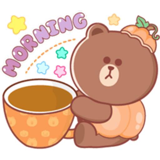 Набор стикеров BROWN HalloweenP.1 для WhatsApp 15