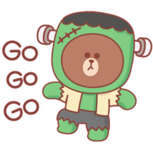 Набор стикеров BROWN HalloweenP.1 для WhatsApp 17