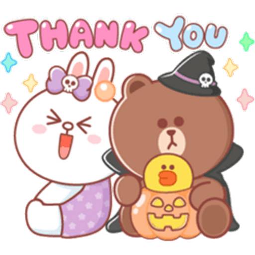 Набор стикеров BROWN HalloweenP.1 для WhatsApp 18