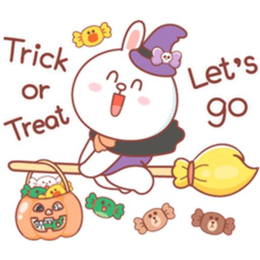 Набор стикеров BROWN HalloweenP.2 для WhatsApp 14