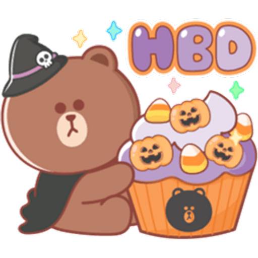 Набор стикеров BROWN HalloweenP.2 для WhatsApp 18