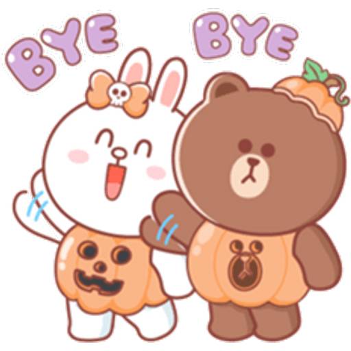 Набор стикеров BROWN HalloweenP.2 для WhatsApp 19