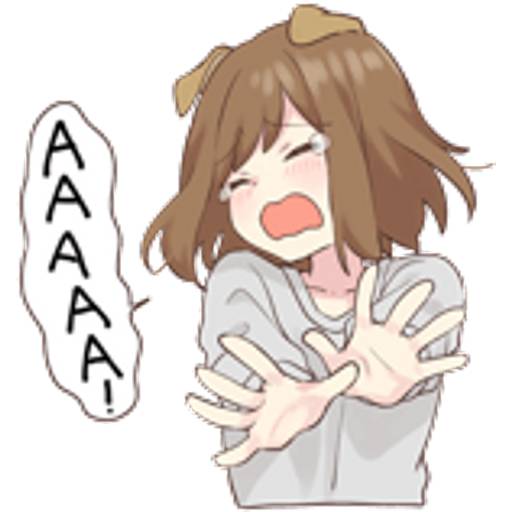 Набор стикеров dog girl 2 для WhatsApp 4