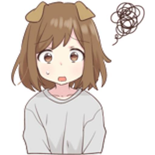 Набор стикеров dog girl 2 для WhatsApp 5