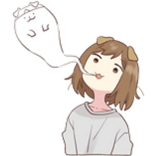 Набор стикеров dog girl 2 для WhatsApp 6