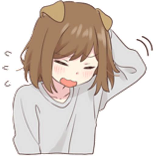 Набор стикеров dog girl 2 для WhatsApp 8