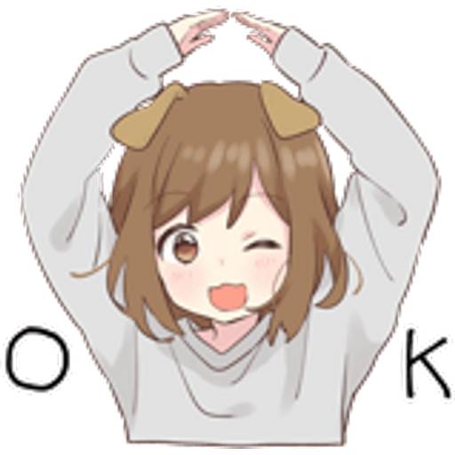 Набор стикеров dog girl 2 для WhatsApp 9