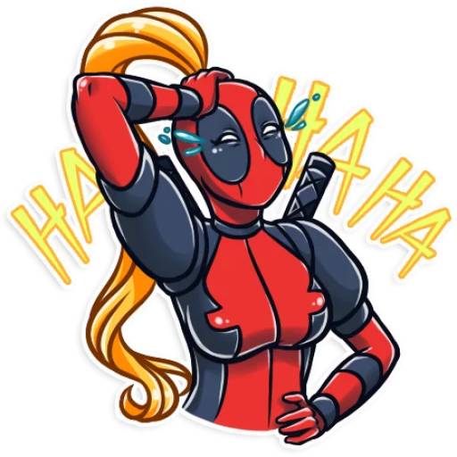 Набор стикеров LadyDeadpool для WhatsApp 1
