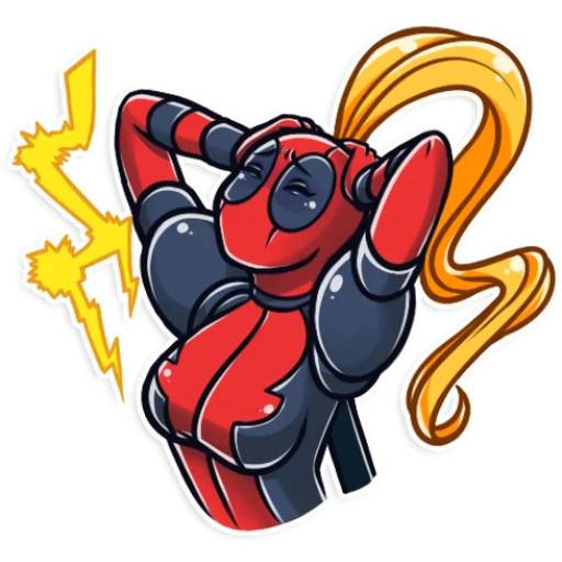 Набор стикеров LadyDeadpool для WhatsApp 22