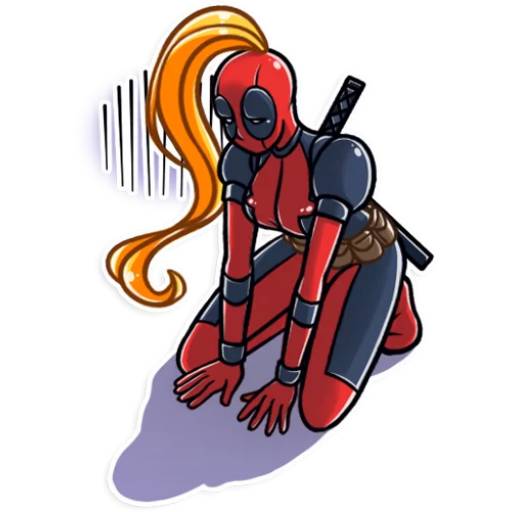 Набор стикеров LadyDeadpool для WhatsApp 24