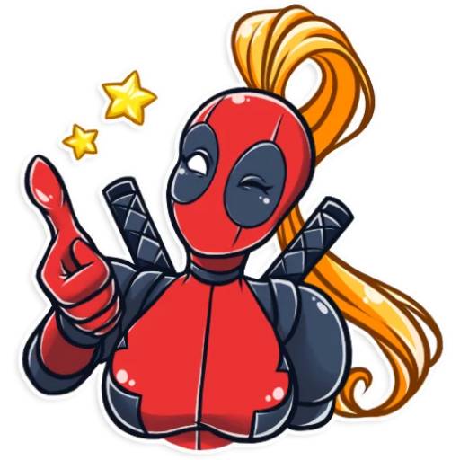 Набор стикеров LadyDeadpool для WhatsApp 3