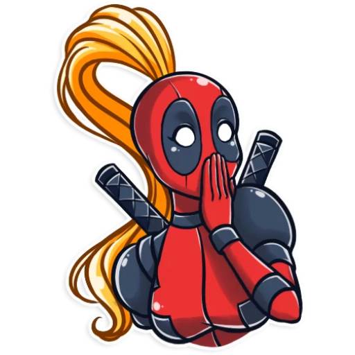 Набор стикеров LadyDeadpool для WhatsApp 4
