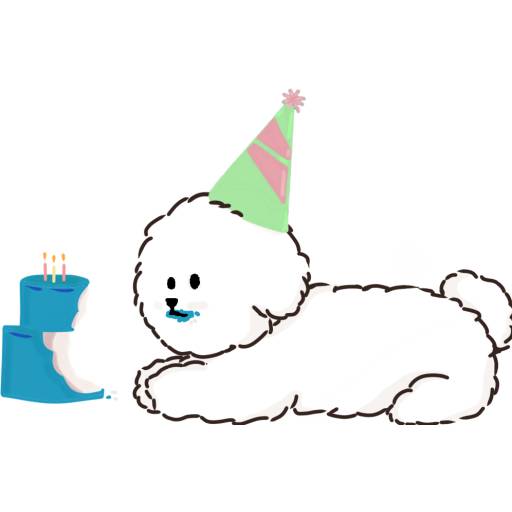 Набор стикеров MIKO THE FLUFFY WHITE DOG для WhatsApp 12