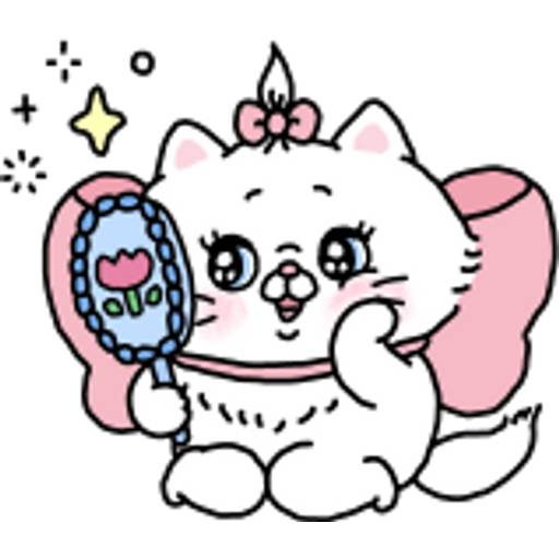 Набор стикеров 【英文】saimari作畫♪迪士尼瑪莉貓 для WhatsApp 20