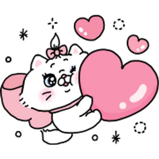 Набор стикеров 【英文】saimari作畫♪迪士尼瑪莉貓 для WhatsApp 21