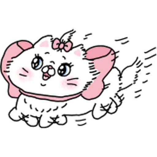 Набор стикеров 【英文】saimari作畫♪迪士尼瑪莉貓 для WhatsApp 25