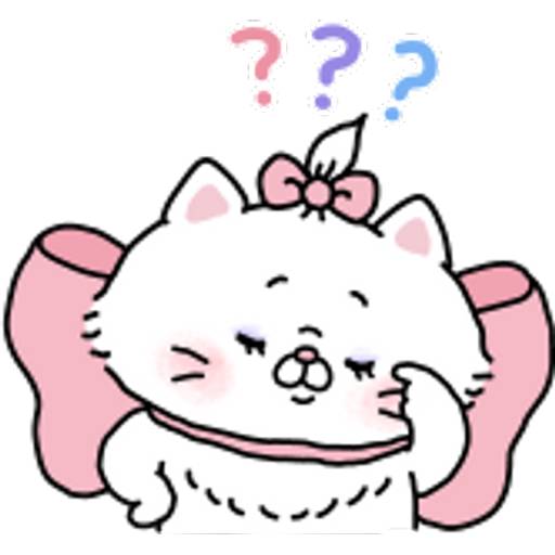 Набор стикеров 【英文】saimari作畫♪迪士尼瑪莉貓 для WhatsApp 26