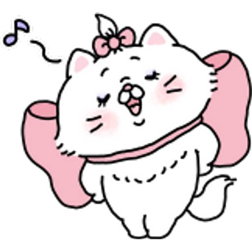 Набор стикеров 【英文】saimari作畫♪迪士尼瑪莉貓 для WhatsApp 28