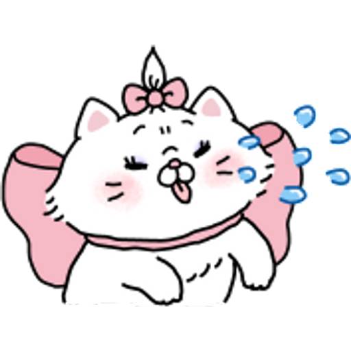 Набор стикеров 【英文】saimari作畫♪迪士尼瑪莉貓 для WhatsApp 29