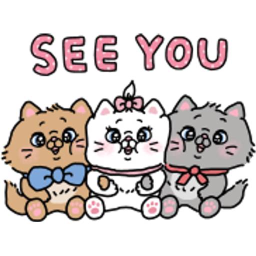 Набор стикеров 【英文】saimari作畫♪迪士尼瑪莉貓 для WhatsApp 3