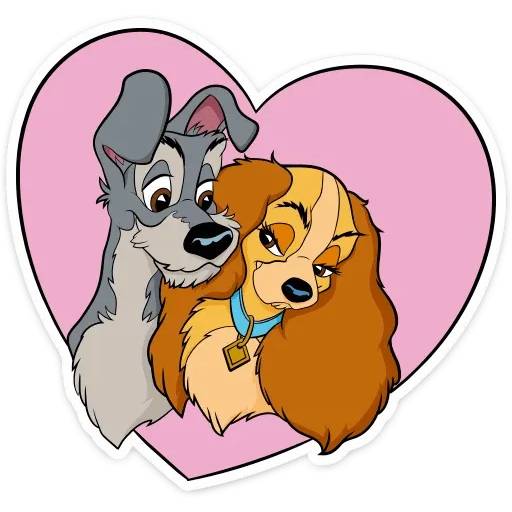 Набор стикеров Леди и Бродяга для WhatsApp 24