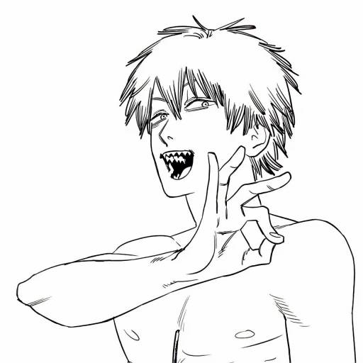 Набор стикеров Человек-бензопила №20 для WhatsApp 17