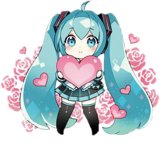 Набор стикеров Хацунэ Мику №17 для WhatsApp 9