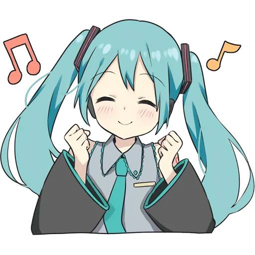 Набор стикеров Хацунэ Мику №9 для WhatsApp 11