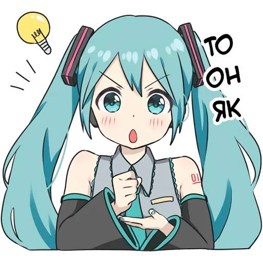 Набор стикеров Хацунэ Мику №9 для WhatsApp 16