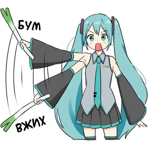 Набор стикеров Хацунэ Мику №9 для WhatsApp 18