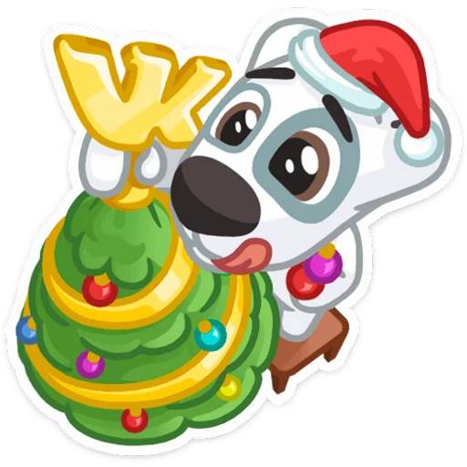 Набор стикеров Новогодний Спотти для WhatsApp 21