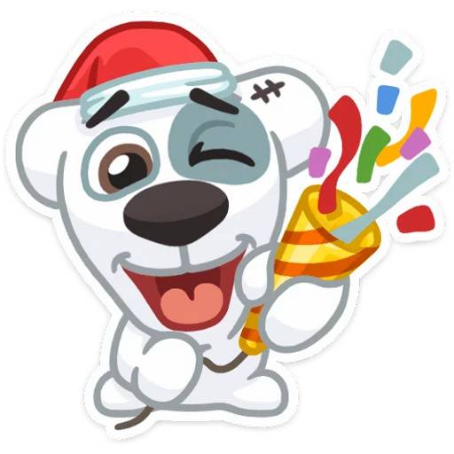 Набор стикеров Новогодний Спотти для WhatsApp 23