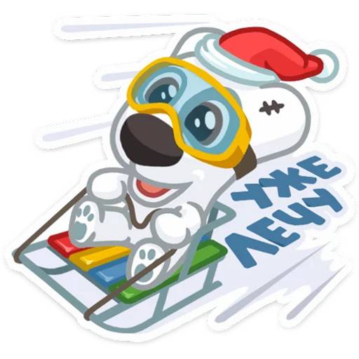 Набор стикеров Новогодний Спотти для WhatsApp 24