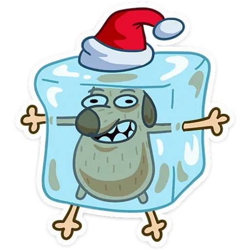 Набор стикеров Новогодний Дигги для WhatsApp 8