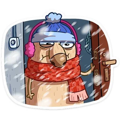 Набор стикеров Новогодний Дигги для WhatsApp 9