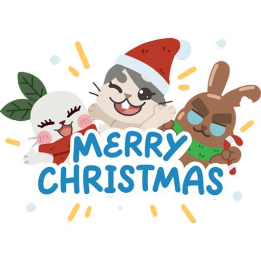 Набор стикеров BV RABBIT CHRISTMAS для WhatsApp 1