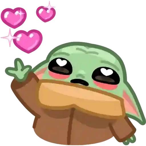 Набор стикеров Baby Yoda Cartoon для WhatsApp 11