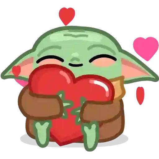 Набор стикеров Baby Yoda Cartoon для WhatsApp 13