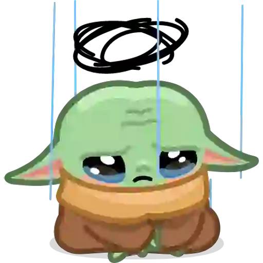 Набор стикеров Baby Yoda Cartoon для WhatsApp 15