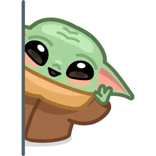 Набор стикеров Baby Yoda Cartoon для WhatsApp 16