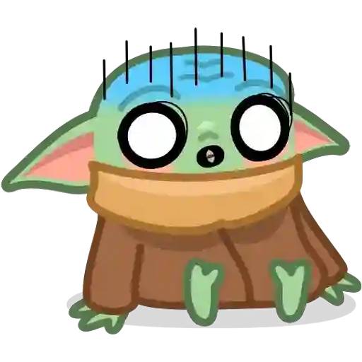 Набор стикеров Baby Yoda Cartoon для WhatsApp 17
