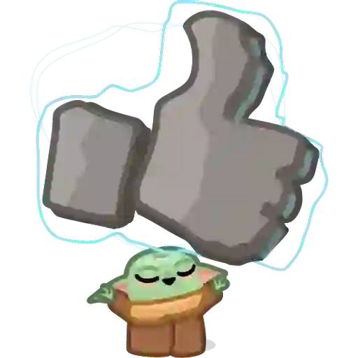 Набор стикеров Baby Yoda Cartoon для WhatsApp 18