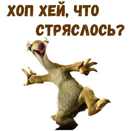 Набор стикеров Ленивец Сид для WhatsApp 1